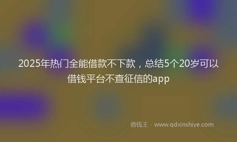 2025年热门全能借款不下款，总结5个20岁可以借钱平台不查征信的app