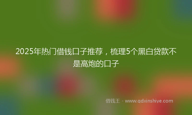 2025年热门借钱口子推荐，梳理5个黑白贷款不是高炮的口子