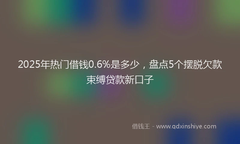 2025年热门借钱0.6%是多少，盘点5个摆脱欠款束缚贷款新口子