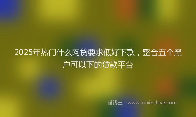 2025年热门什么网贷要求低好下款，整合五个黑户可以下的贷款平台