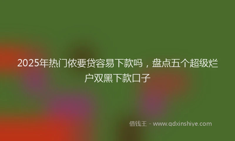 2025年热门侬要贷容易下款吗，盘点五个超级烂户双黑下款口子