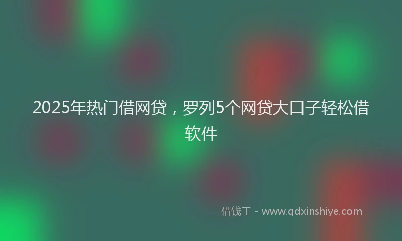 2025年热门借网贷，罗列5个网贷大口子轻松借软件