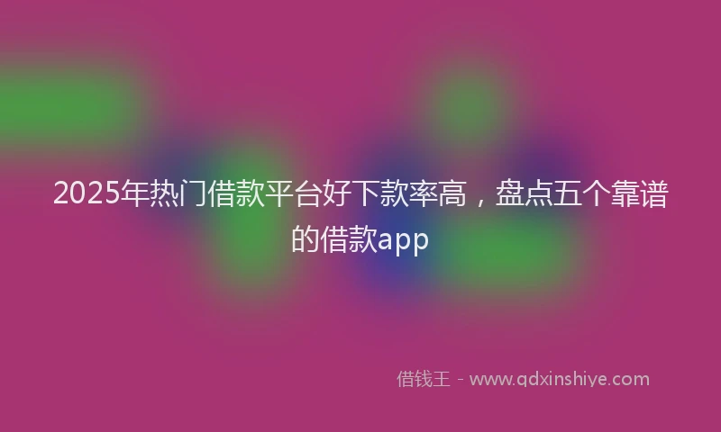 2025年热门借款平台好下款率高，盘点五个靠谱的借款app