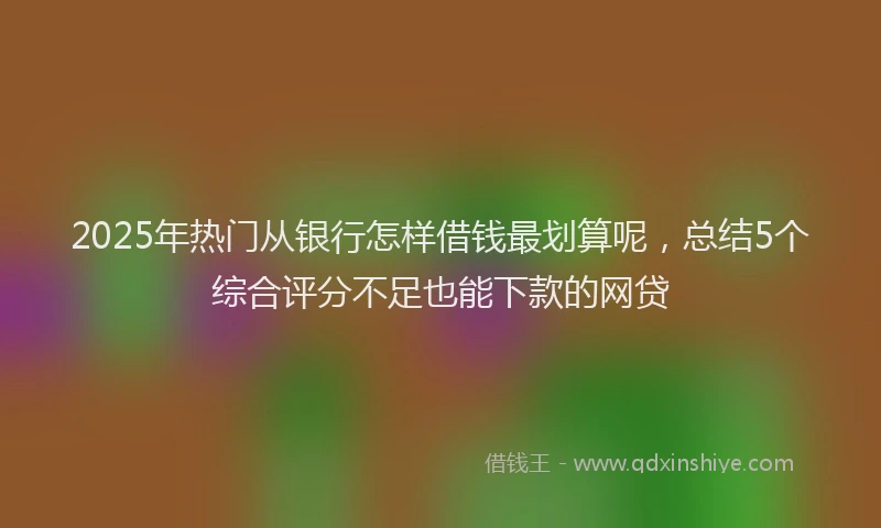 2025年热门从银行怎样借钱最划算呢，总结5个综合评分不足也能下款的网贷