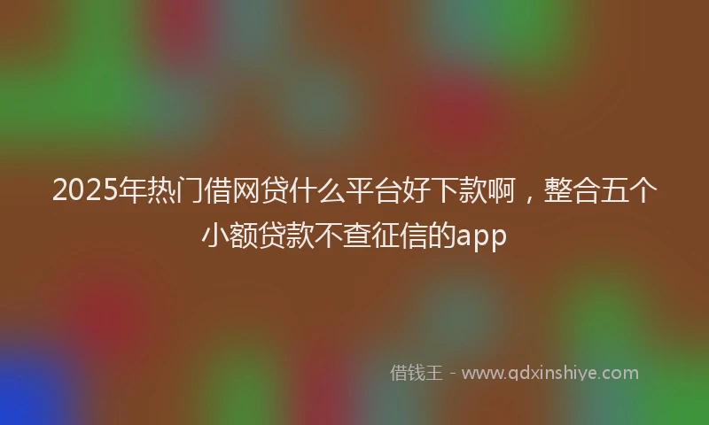 2025年热门借网贷什么平台好下款啊，整合五个小额贷款不查征信的app