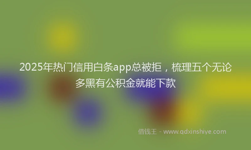 2025年热门信用白条app总被拒，梳理五个无论多黑有公积金就能下款