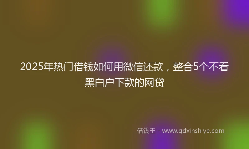 2025年热门借钱如何用微信还款，整合5个不看黑白户下款的网贷