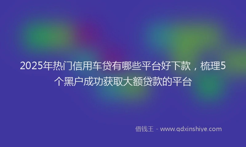2025年热门信用车贷有哪些平台好下款，梳理5个黑户成功获取大额贷款的平台