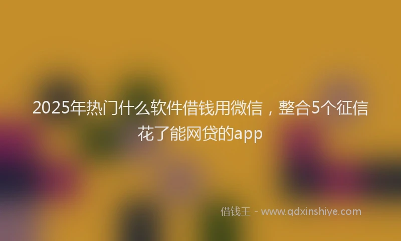 2025年热门什么软件借钱用微信，整合5个征信花了能网贷的app