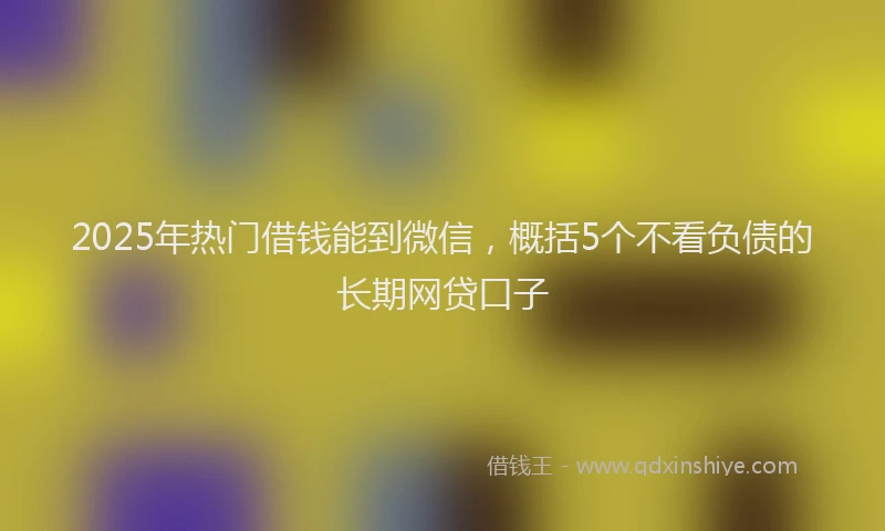 2025年热门借钱能到微信，概括5个不看负债的长期网贷口子