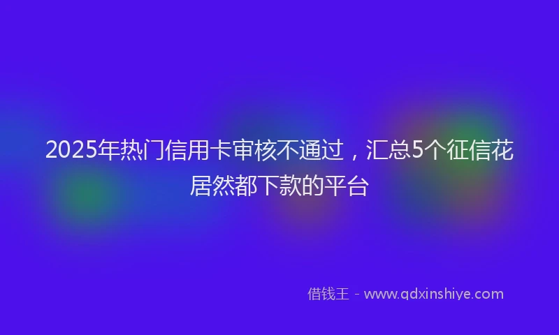 2025年热门信用卡审核不通过，汇总5个征信花居然都下款的平台