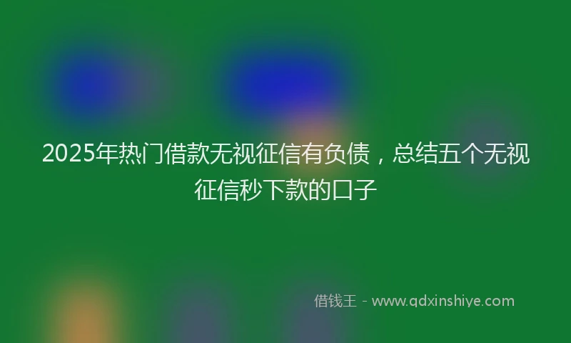 2025年热门借款无视征信有负债，总结五个无视征信秒下款的口子