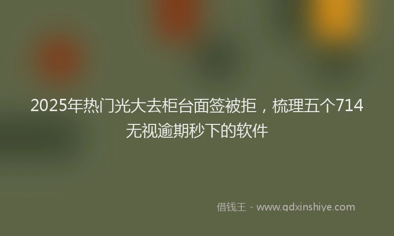 2025年热门光大去柜台面签被拒，梳理五个714无视逾期秒下的软件