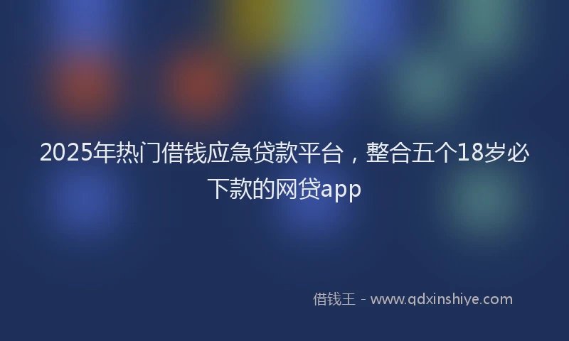2025年热门借钱应急贷款平台，整合五个18岁必下款的网贷app