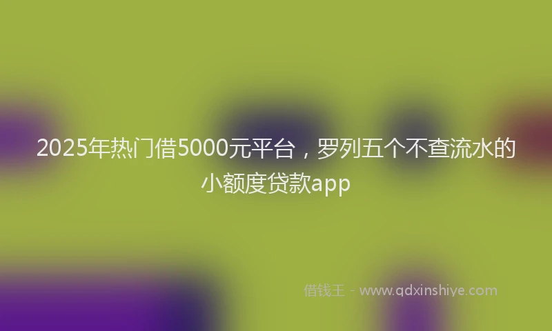 2025年热门借5000元平台，罗列五个不查流水的小额度贷款app
