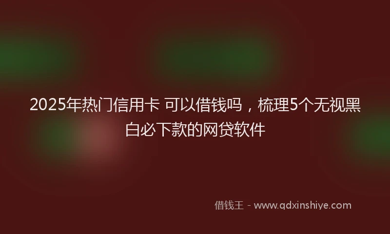 2025年热门信用卡 可以借钱吗，梳理5个无视黑白必下款的网贷软件