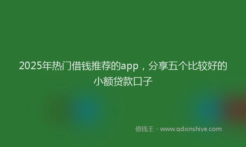 2025年热门借钱推荐的app，分享五个比较好的小额贷款口子