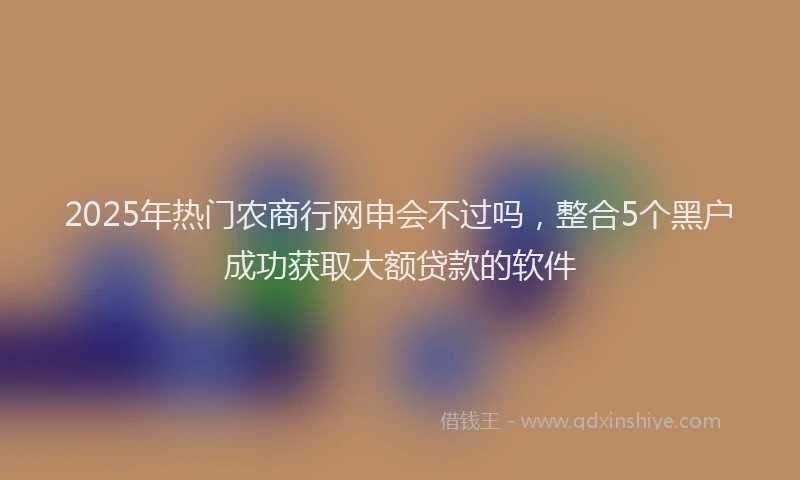 2025年热门农商行网申会不过吗，整合5个黑户成功获取大额贷款的软件
