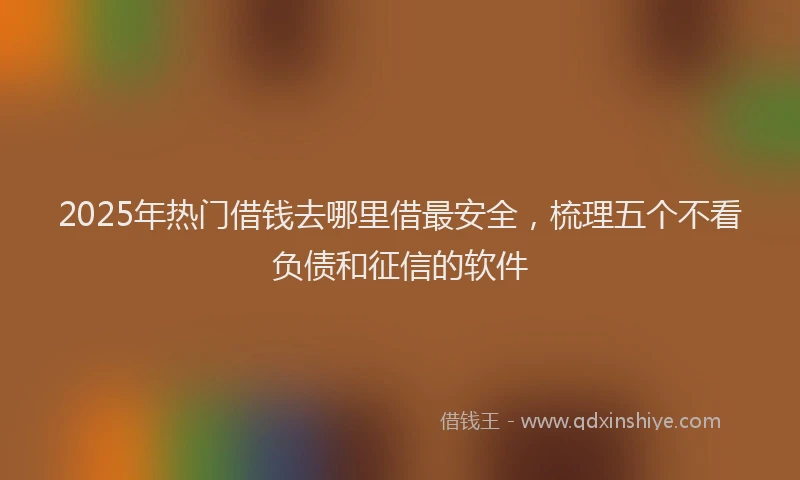 2025年热门借钱去哪里借最安全，梳理五个不看负债和征信的软件