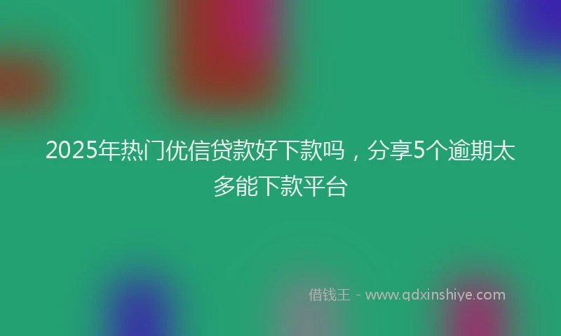 2025年热门优信贷款好下款吗，分享5个逾期太多能下款平台