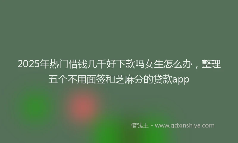2025年热门借钱几千好下款吗女生怎么办，整理五个不用面签和芝麻分的贷款app