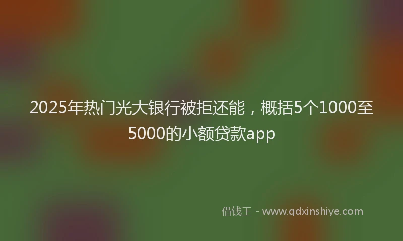 2025年热门光大银行被拒还能，概括5个1000至5000的小额贷款app