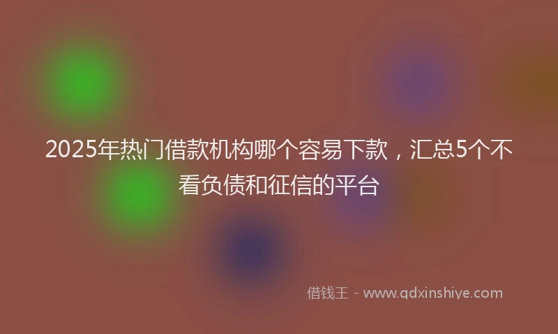 2025年热门借款机构哪个容易下款，汇总5个不看负债和征信的平台