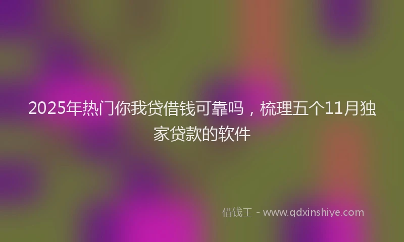 2025年热门你我贷借钱可靠吗，梳理五个11月独家贷款的软件