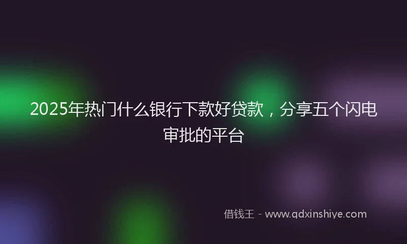 2025年热门什么银行下款好贷款，分享五个闪电审批的平台