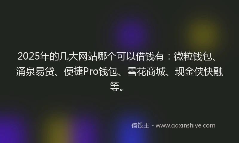 2025年的几大网站哪个可以借钱有：微粒钱包、涌泉易贷、便捷Pro钱包、雪花商城、现金侠快融等。