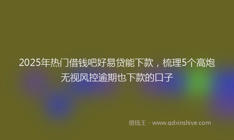 2025年热门借钱吧好易贷能下款，梳理5个高炮无视风控逾期也下款的口子