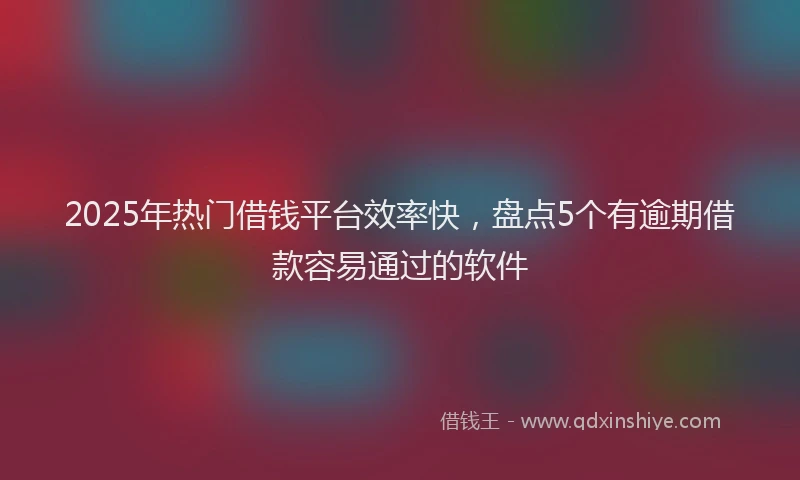 2025年热门借钱平台效率快，盘点5个有逾期借款容易通过的软件