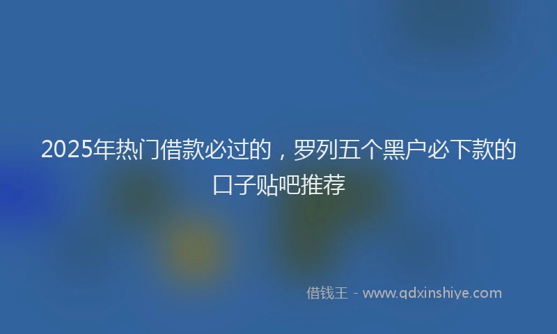 2025年热门借款必过的，罗列五个黑户必下款的口子贴吧推荐