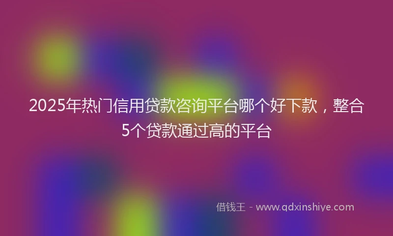 2025年热门信用贷款咨询平台哪个好下款，整合5个贷款通过高的平台