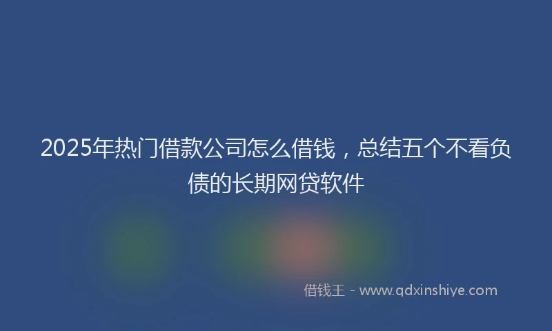 2025年热门借款公司怎么借钱，总结五个不看负债的长期网贷软件