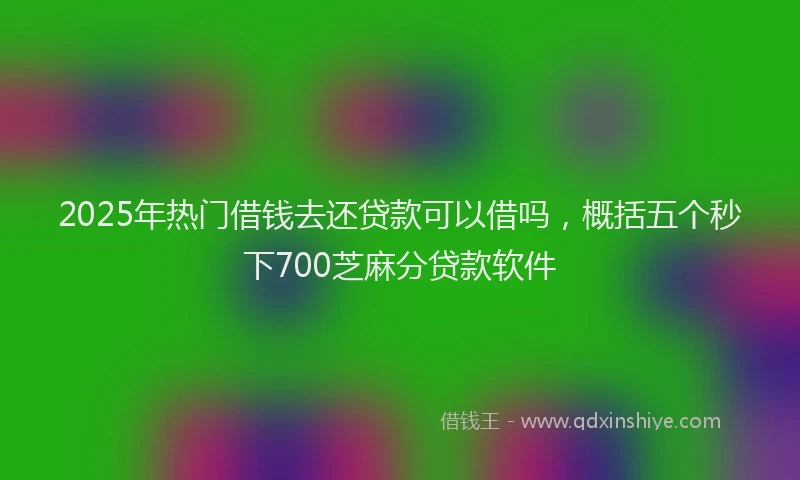 2025年热门借钱去还贷款可以借吗，概括五个秒下700芝麻分贷款软件