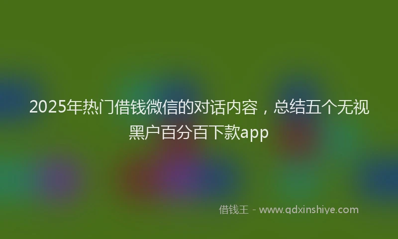 2025年热门借钱微信的对话内容，总结五个无视黑户百分百下款app