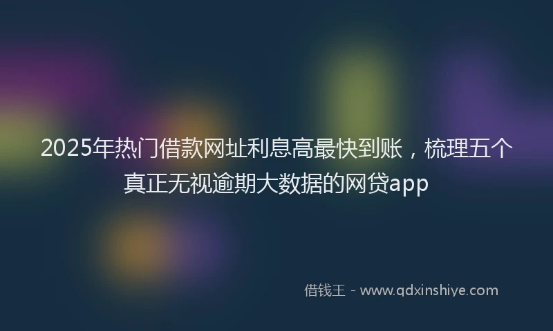 2025年热门借款网址利息高最快到账，梳理五个真正无视逾期大数据的网贷app