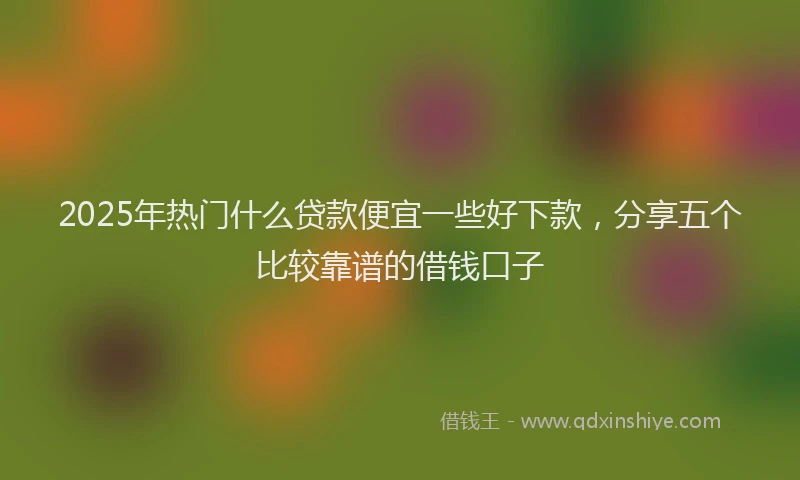 2025年热门什么贷款便宜一些好下款，分享五个比较靠谱的借钱口子