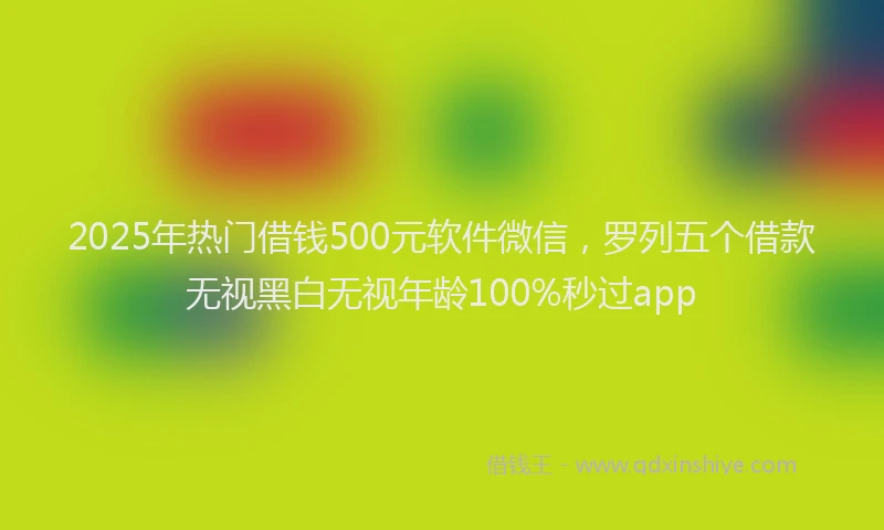 2025年热门借钱500元软件微信，罗列五个借款无视黑白无视年龄100%秒过app