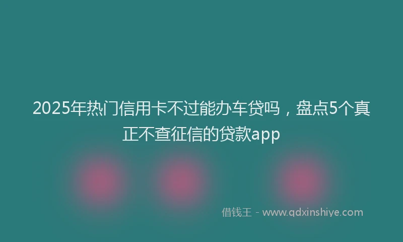 2025年热门信用卡不过能办车贷吗，盘点5个真正不查征信的贷款app