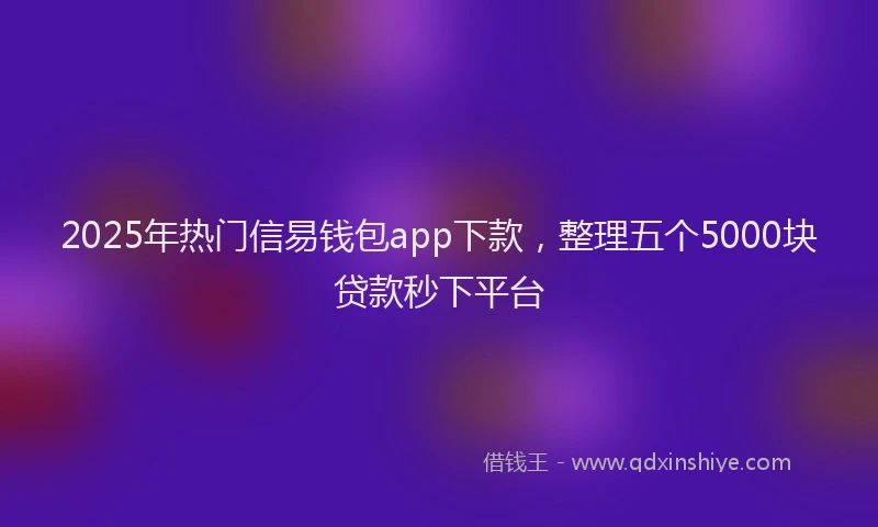 2025年热门信易钱包app下款，整理五个5000块贷款秒下平台