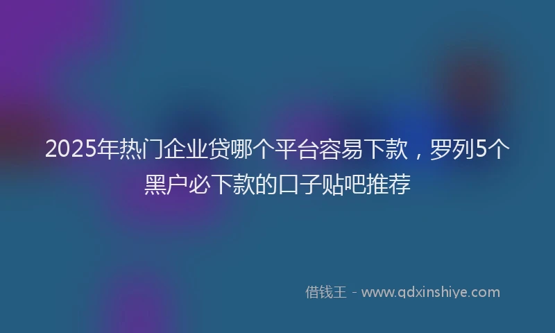 2025年热门企业贷哪个平台容易下款，罗列5个黑户必下款的口子贴吧推荐