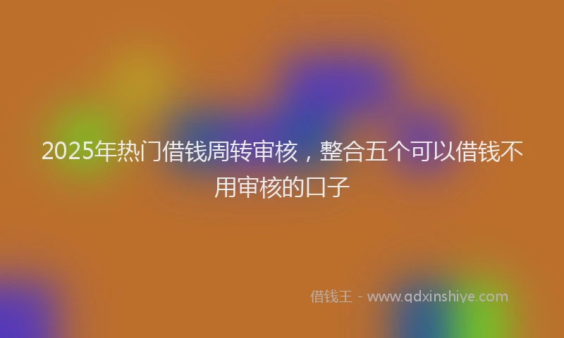 2025年热门借钱周转审核，整合五个可以借钱不用审核的口子