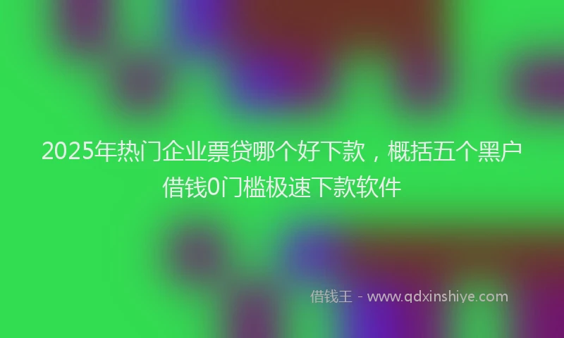 2025年热门企业票贷哪个好下款，概括五个黑户借钱0门槛极速下款软件