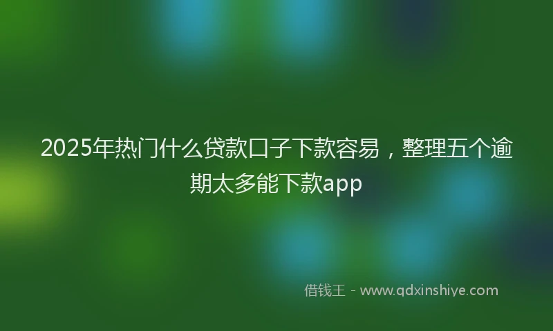2025年热门什么贷款口子下款容易，整理五个逾期太多能下款app