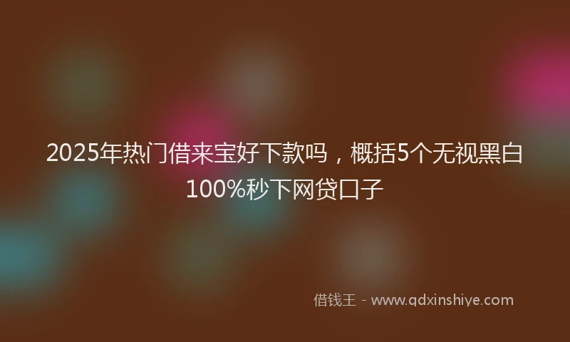 2025年热门借来宝好下款吗，概括5个无视黑白100%秒下网贷口子