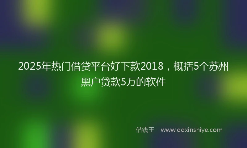 2025年热门借贷平台好下款2018，概括5个苏州黑户贷款5万的软件