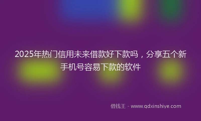 2025年热门信用未来借款好下款吗，分享五个新手机号容易下款的软件