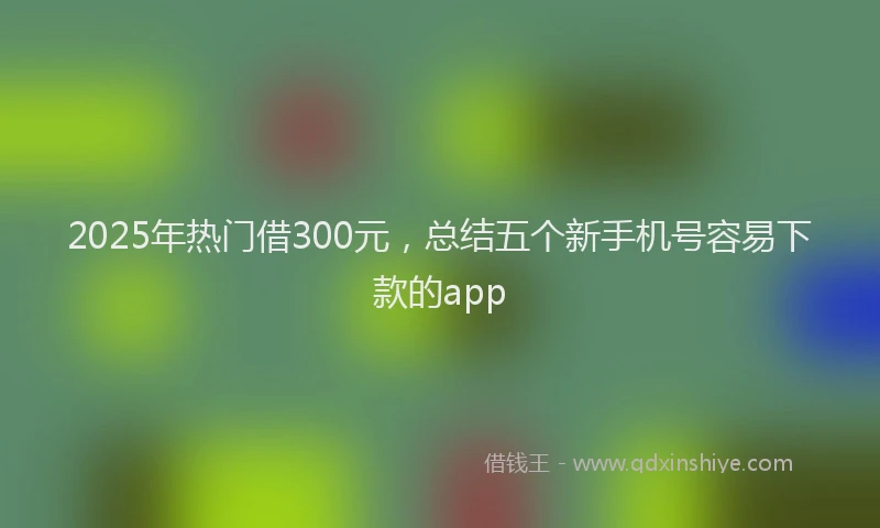 2025年热门借300元，总结五个新手机号容易下款的app
